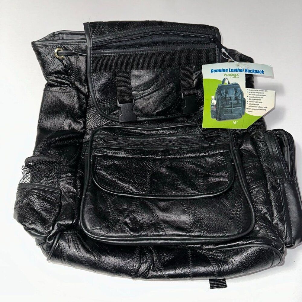 GENUINE LEATHER BACKPACK Unisex Blackbus